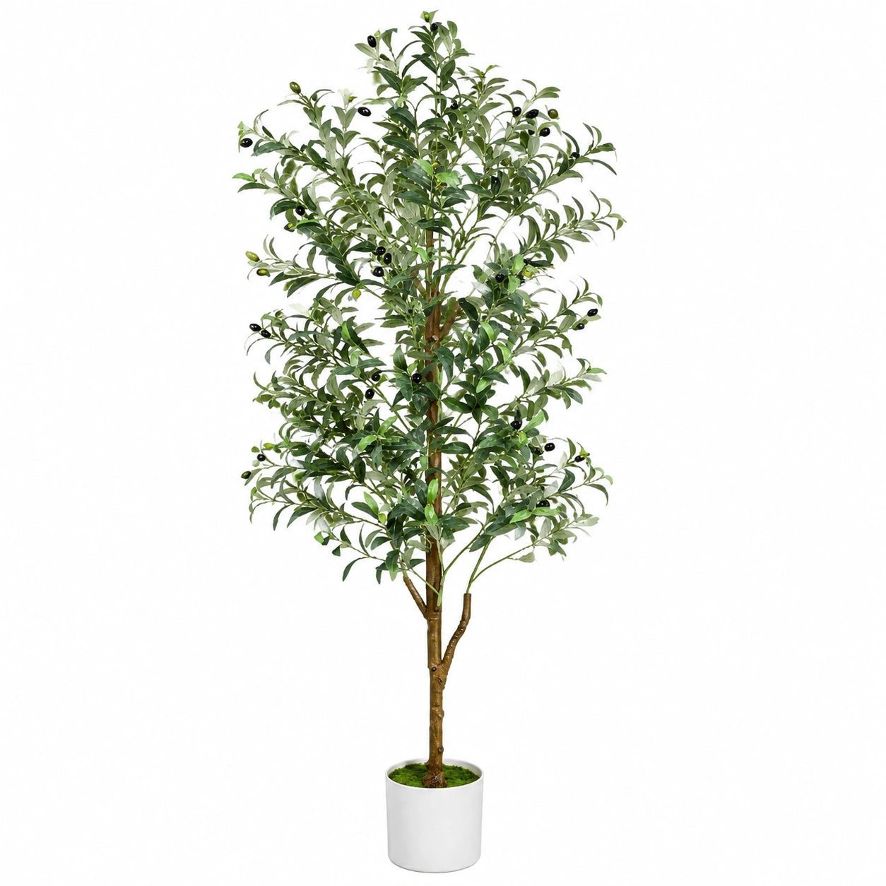 ¨¢rbol Artificial de Olivo 180 cm con Maceta Decorativa Verde
