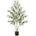 ¨¢rbol de Olivo Artificial de 180 cm con Maceta Negra para Interiores y Exteriores