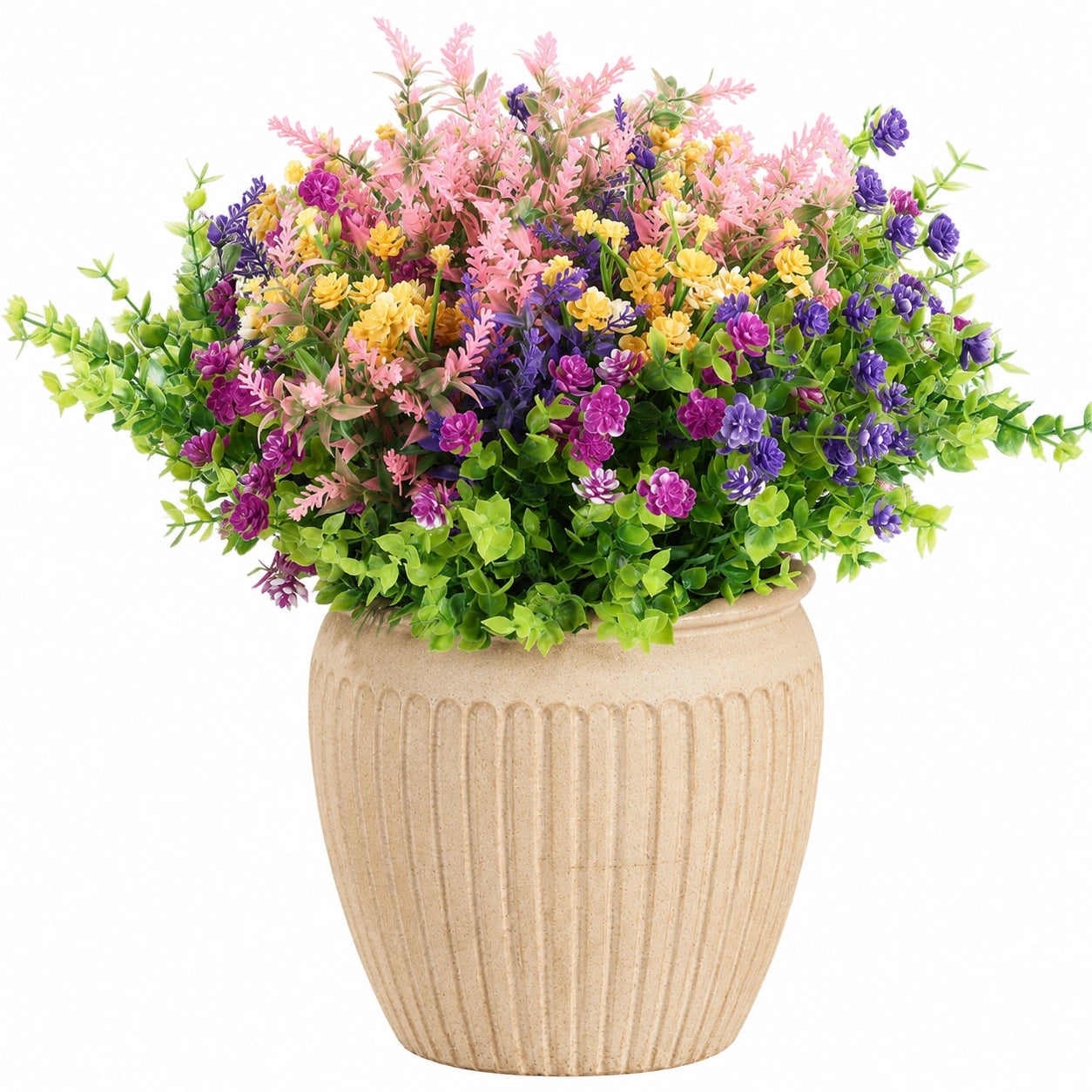 Arreglo Floral Artificial de Colores Brillantes en Maceta