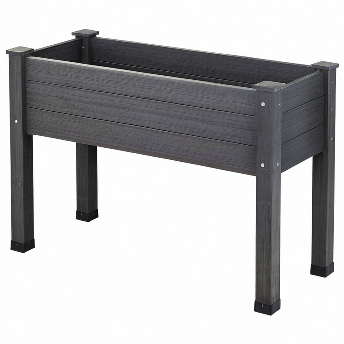 Jardinera Elevada de WPC Gris 80x40x75cm con Drenaje