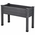 Jardinera Elevada de WPC Gris 80x40x75cm con Drenaje