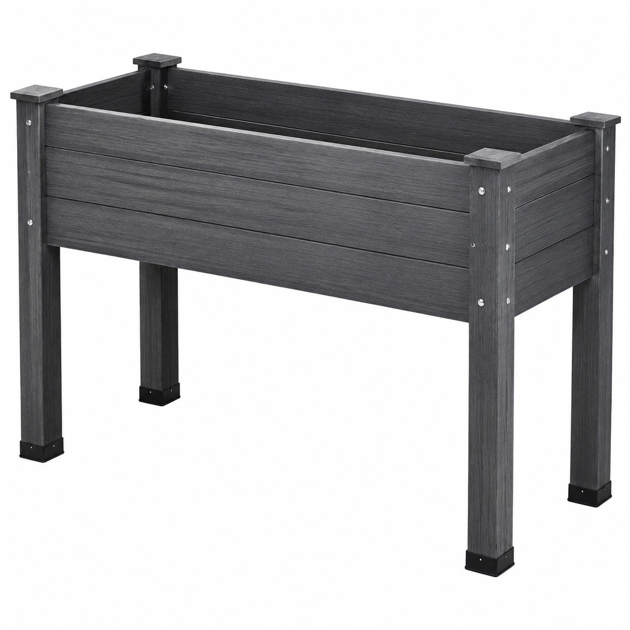Jardinera Elevada de WPC Gris 80x40x75cm con Drenaje