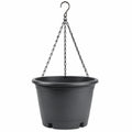 Maceta Colgante Negra 30cm con Cadena Met¨¢lica