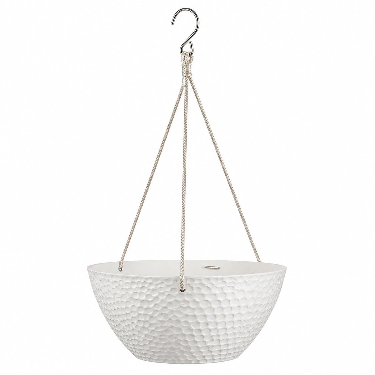Macetero Colgante Blanco con Cuerda Fuerte de 30cm