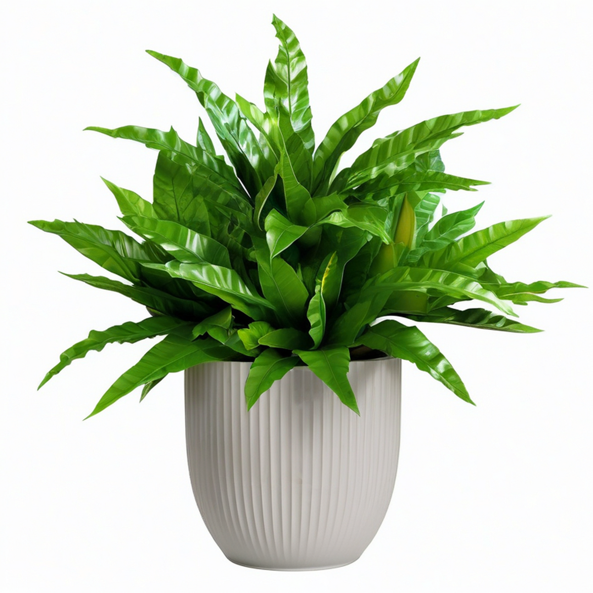 Helecho Artificial de 70 cm Verde con Maceta Beige