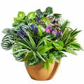 Planta Artificial Decorativa con Maceta Verde, Violeta y Rosa 45cm