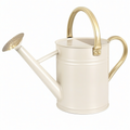 Regadera de Metal 4L Crema con Asa Dorada